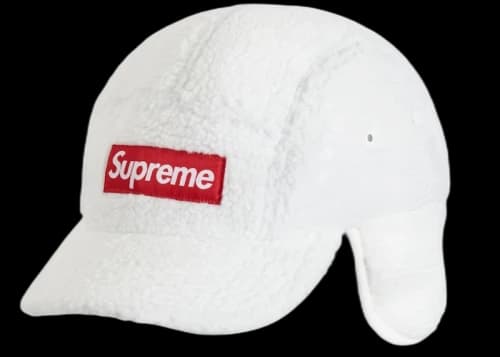 Supreme Deep Pile Earflap Camp Cap White