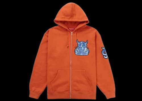 Supreme Demon Zip Up Hooded Sweatshirt Burnt Orange