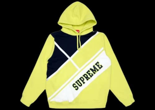 Supreme Diagonal Hooded Sweatshirt Lemon