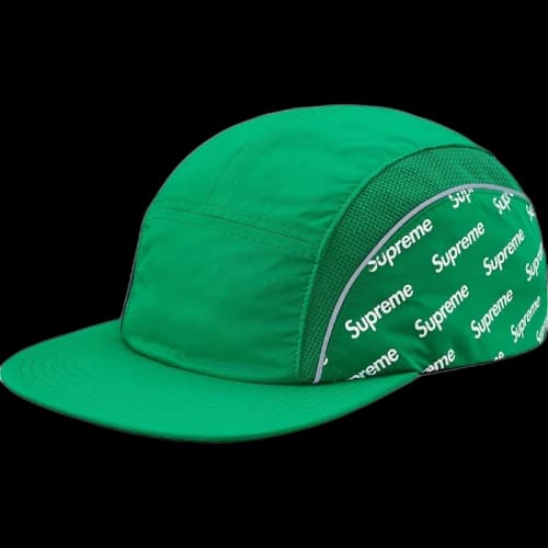 Supreme Diagonal Logo Side Panel Camp Cap Kelly Green