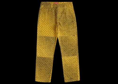 Supreme Diamond Plate Double Knee Work Pant Yellow