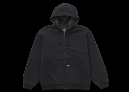 Supreme Dickies Quilted Lined Zip Up Hooded Sweatshirt Black