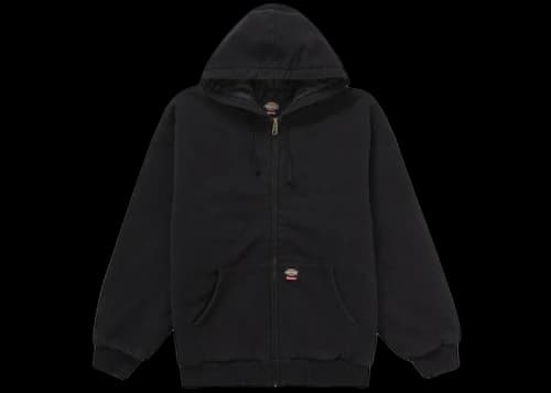 Supreme Dickies Quilted Lined Zip Up Hooded Sweatshirt (FW25) Black