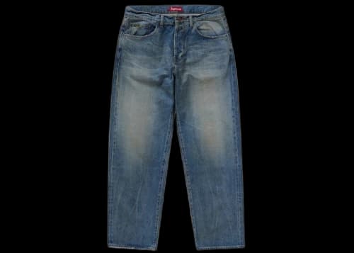 Supreme Distressed Loose Fit Selvedge Jean (FW24) Washed Indigo