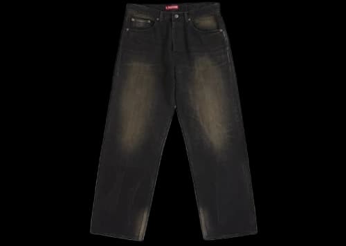 Supreme Distressed Loose Fit Selvedge Jean (FW25) Washed Black