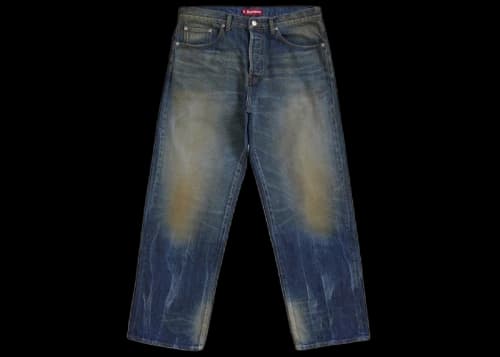 Supreme Distressed Loose Fit Selvedge Jean (SS26) Washed Indigo