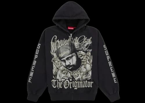 Supreme DJ Screw Zip Up Hooded Sweatshirt Black