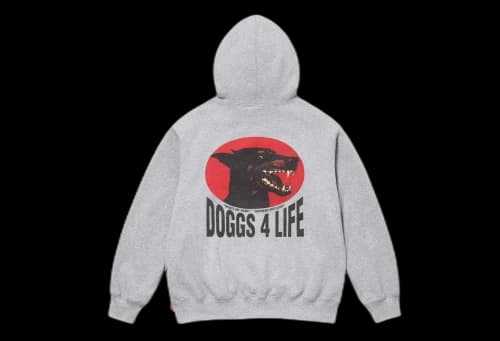 Supreme Dogs Hooded Sweatshirt Heather Grey (SS24)