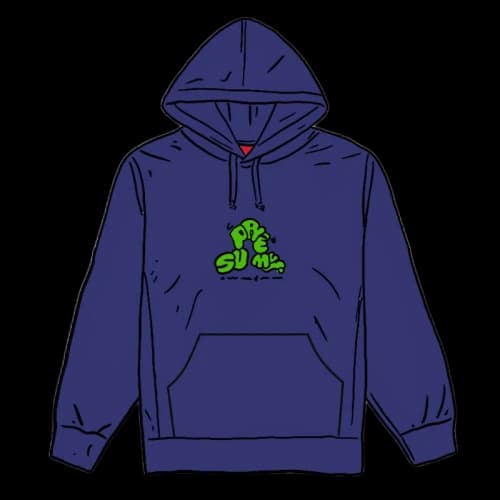 Supreme Don't Care Hooded Sweatshirt Washed Navy