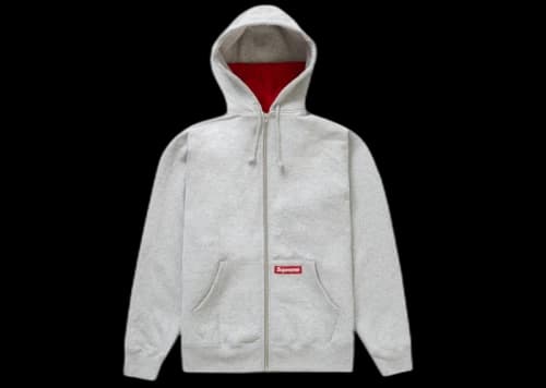 Supreme Double Hood Facemask Zip Up Hooded Sweatshirt Heather Grey