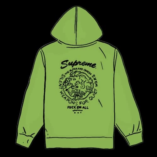 Supreme Dragon Overdyed Hooded Sweatshirt Lime