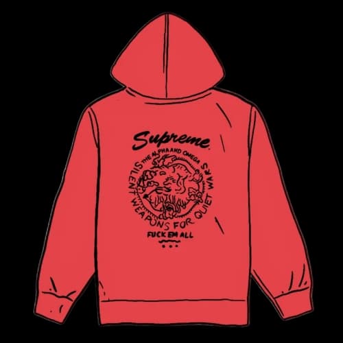 Supreme Dragon Overdyed Hooded Sweatshirt Red