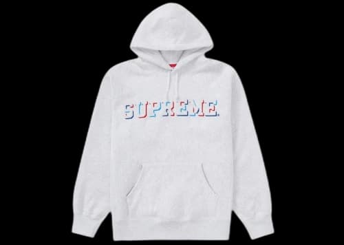 Supreme Drop Shadow Hooded Sweatshirt Heather Multi