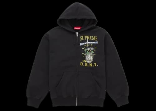 Supreme DSNY Zip Up Hooded Sweatshirt Black