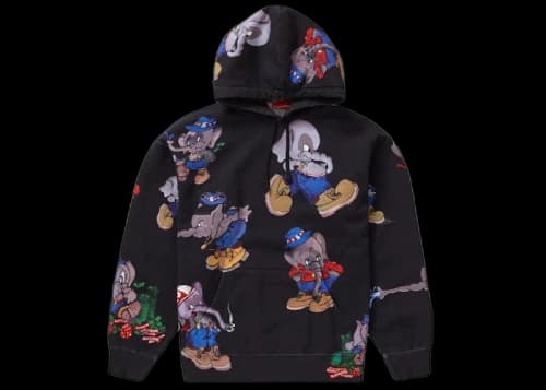 Supreme Elephant Hooded Sweatshirt Black