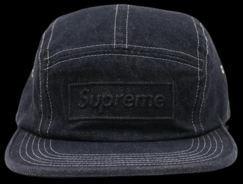 Supreme Embossed Stone Washed Camp Cap Black