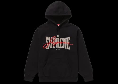 Supreme Embroidered Chenille Hooded Sweatshirt Black