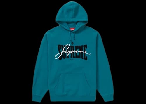 Supreme Embroidered Chenille Hooded Sweatshirt Dark Teal