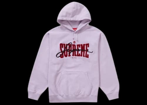 Supreme Embroidered Chenille Hooded Sweatshirt Pale Purple