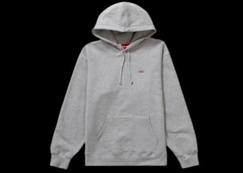 Supreme Enamel Small Box Hooded Sweatshirt Heather Grey