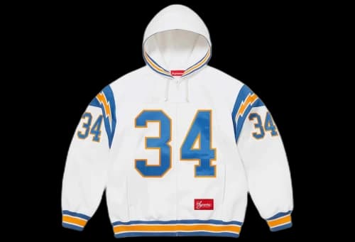 Supreme Football Zip Up Hooded Sweatshirt White (SS24)