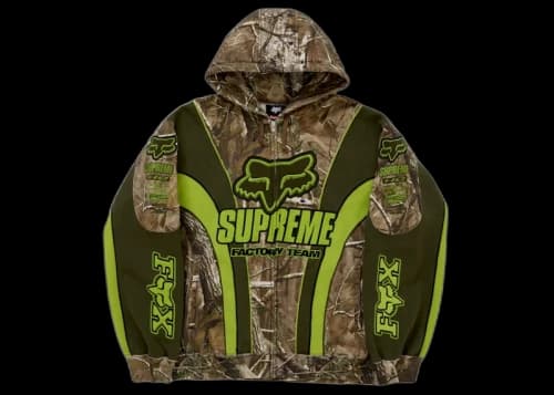 Supreme Fox Racing Zip Up Hooded Sweatshirt Realtree Hardwoods Camo