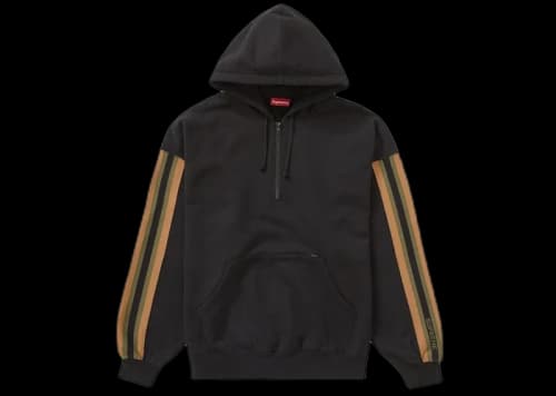 Supreme Half Zip Hooded Sweatshirt Black