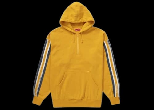 Supreme Half Zip Hooded Sweatshirt Bright Gold