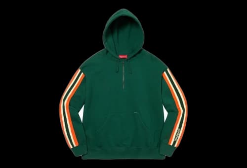 Supreme Half Zip Hooded Sweatshirt Dark Green (SS23)