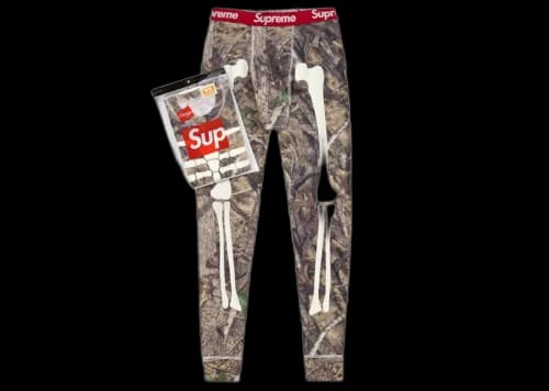 Supreme Hanes Bones Thermal Pant 1 Pack Woodland Camo