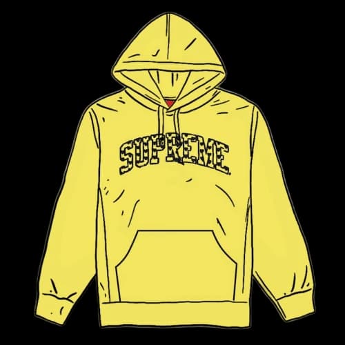 Supreme Hearts Arc Hooded Sweatshirt Light Lemon