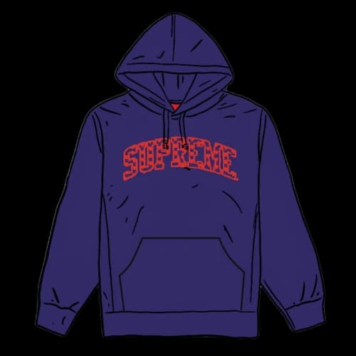 Supreme Hearts Arc Hooded Sweatshirt Washed Navy
