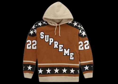 Supreme Hockey Hooded Sweatshirt (FW22) Brown