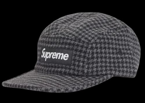 Supreme Houndstooth Wool Camp Cap Black