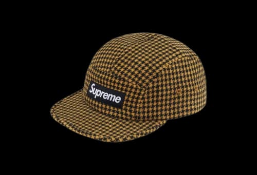 Supreme Houndstooth Wool Camp Cap Yellow (FW23)