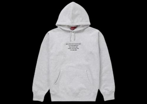 Supreme HQ Hooded Sweatshirt Ash Grey