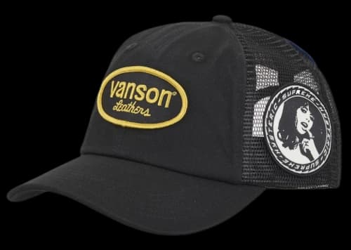 Supreme Hysteric Glamour Vanson Leather Mesh Back 6-Panel Black