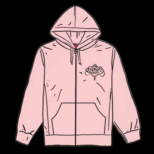 Supreme HYSTERIC GLAMOUR Zip Up Hooded Sweatshirt Light Pink