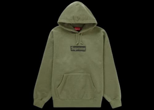 Supreme Inside Out Box Logo Hooded Sweatshirt Light Olive