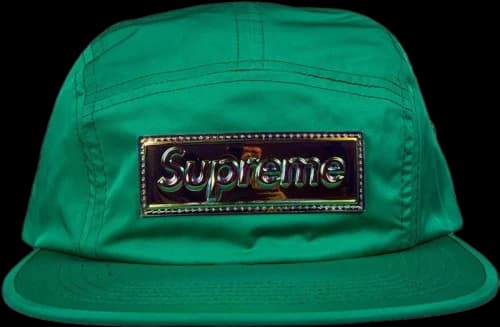 Supreme Iridescent Logo Camp Cap Green
