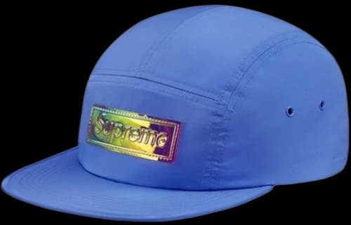 Supreme Iridescent Logo Camp Cap Light Blue