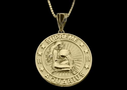 Supreme Jacob&Co Aquarius Zodiac Pendant 14K Gold
