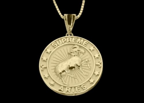 Supreme Jacob&Co Aries Zodiac Pendant 14K Gold