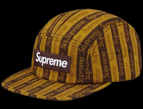 Supreme Jacquard All Over Camp Cap Brown