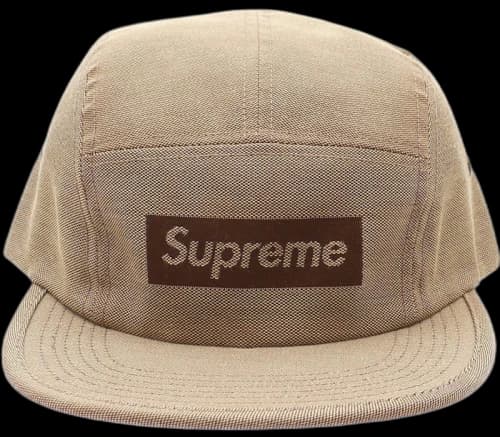 Supreme Jacquard Logo Camp Cap Tan