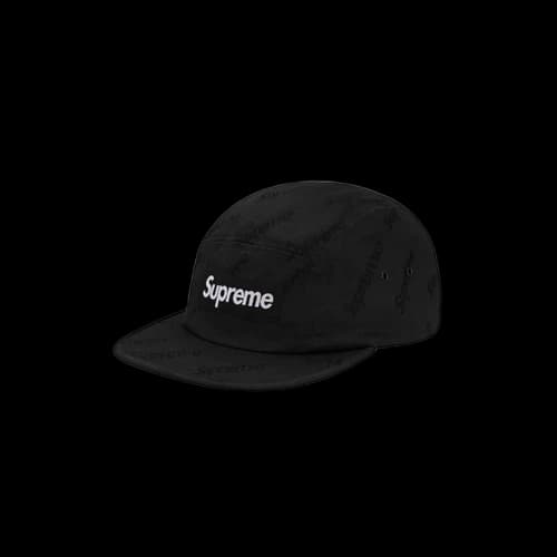 Supreme Jacquard Logos Twill Camp Cap Black (FW19)