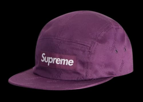 Supreme Jacquard Logos Twill Camp Cap Purple