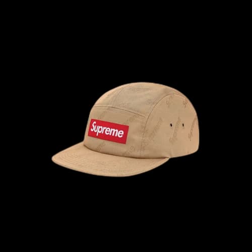 Supreme Jacquard Logos Twill Camp Cap Tan (FW19)