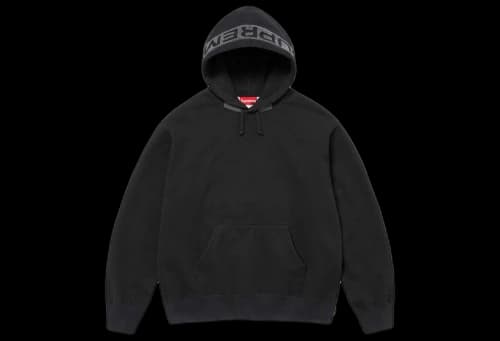 Supreme Jacquard Stripe Hooded Sweatshirt Black (SS24)