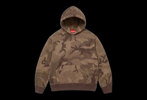 Supreme Jacquard Stripe Hooded Sweatshirt Brown Camo (SS24)
